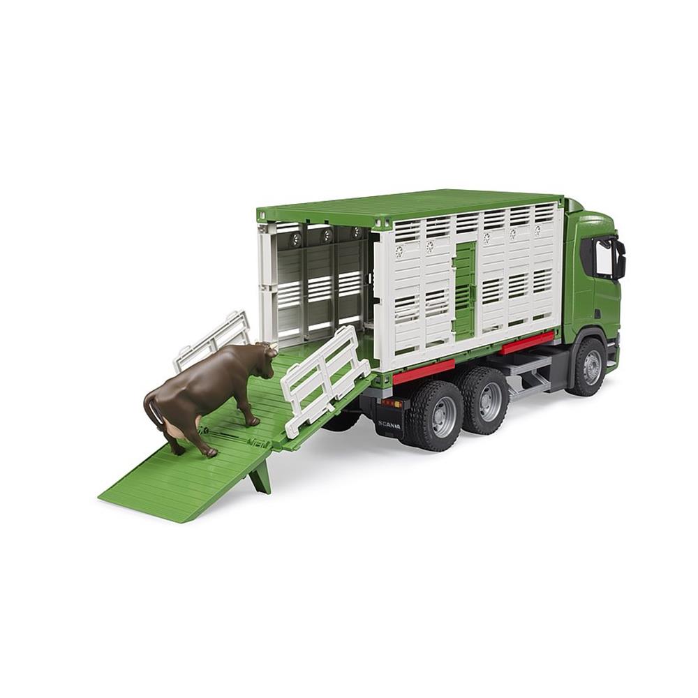 Bruder 03548 - Scania Super 560R Tiertransport-LKW mit 1 Rind, 1:16