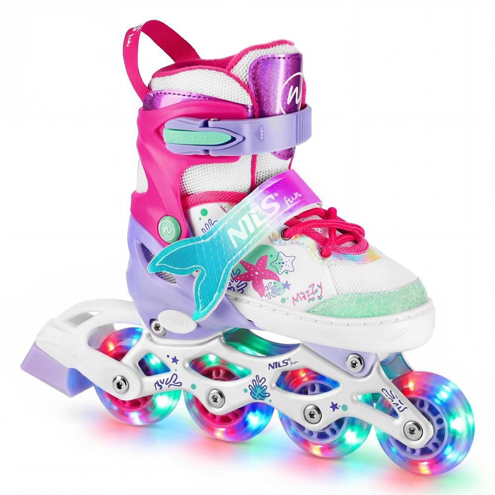NILS FUN NH18150 MAZZY 4in1 LED Inliner Schlittschuhe Rollschuhe Gr. 31-34, verstellbar