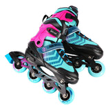 NILS EXTREME NH18192A 4in1 Inliner Schlittschuhe Rollschuhe Gr. 39-43, Schwarz-Violett, verstellbar