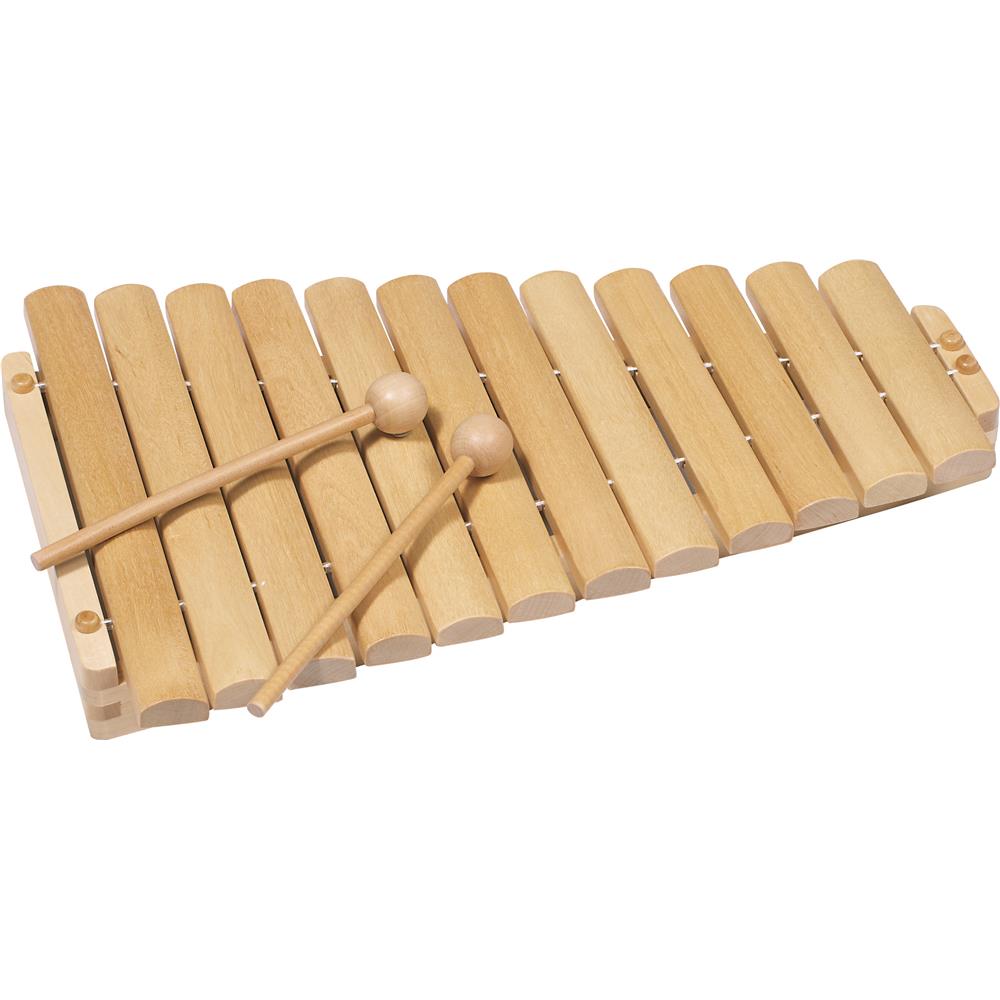 Goki Xylophon mit 12 Tönen, aus Holz, natur - Musikinstrument für Kinder