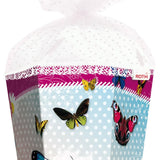 Roth Schultüte Butterfly, 85cm, eckig, Rot(h)-Spitze, Tüllverschluss, Glitter, Rüschenborte