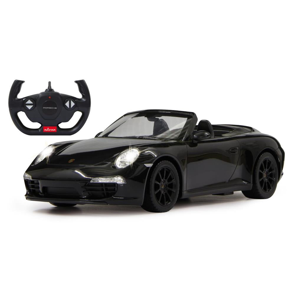 Jamara Porsche 911 Carrera S 1:12 schwarz 2,4GHz Ferngesteuertes Auto mit LED Fahrlicht