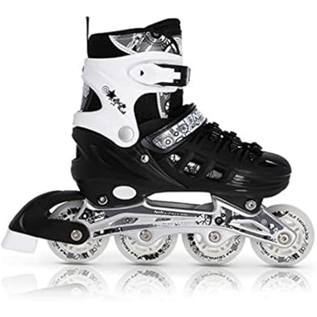 NILS EXTREME NH10905 4in1 Inliner Schlittschuhe Rollschuhe Gr. 35-38, Schwarz, verstellbar