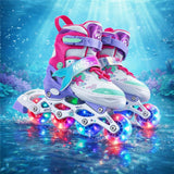 NILS FUN NH18150 MAZZY 4in1 LED Inliner Schlittschuhe Rollschuhe Gr. 31-34, verstellbar
