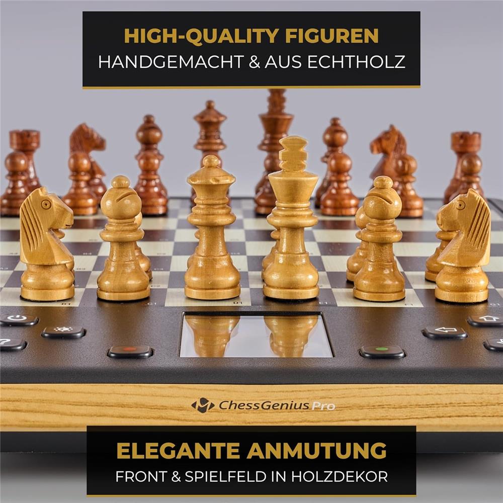 MILLENNIUM M818 ChessGenius Pro Wood Edition – Schachcomputer mit Echtholzfiguren