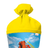 Roth Schultüte Achtung Bagger mit Folieneffekt, 70cm, rund, mit Rot(h)-Spitze und gelbem Filz