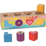 goki Sort Box LOVE – Holzspielzeug mit 4 Buchstaben, fördert Motorik, für Kinder ab 1 Jahr