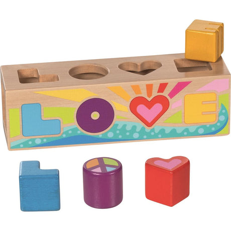 goki Sort Box LOVE – Holzspielzeug mit 4 Buchstaben, fördert Motorik, für Kinder ab 1 Jahr