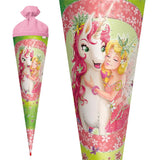 Roth Schultüte Einhornglück mit Glittereffekt, 70cm, rund, mit Rot(h)-Spitze und rosafarbigem Filz
