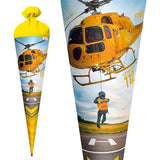 Roth Schultüte Helikopter, 70cm, rund, Rot(h)-Spitze, Filzverschluss