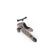 Scoot & Ride Highwaykick 1 Lifestyle, brown lines - Kinderroller mit Aufbewahrungsbox