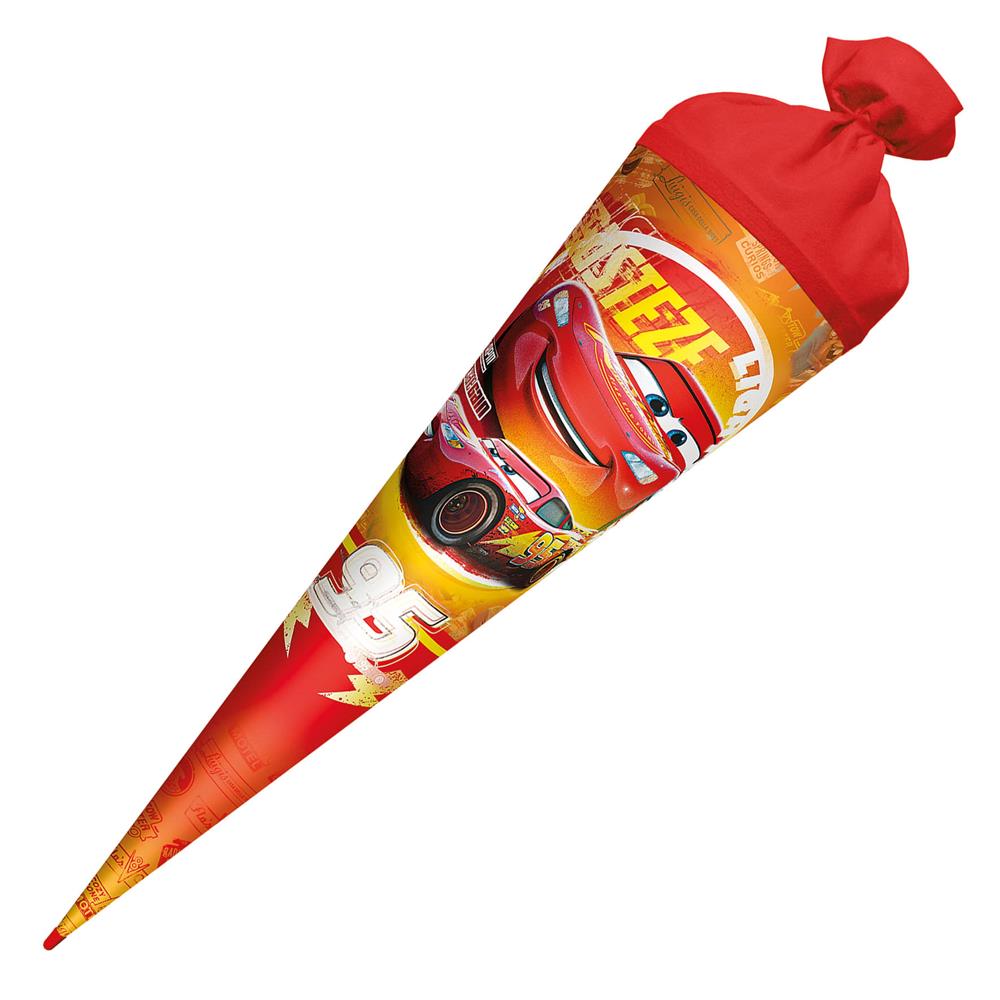Roth Schultüte Disney Cars mit Folieneffekt, 70cm, rund, mit Rot(h)-Spitze und rotem Filzverschluss