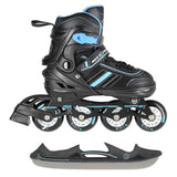 NILS EXTREME NH18191 2in1 Inliner Schlittschuhe Kinder Gr. 34-38, Schwarz-Blau, verstellbar