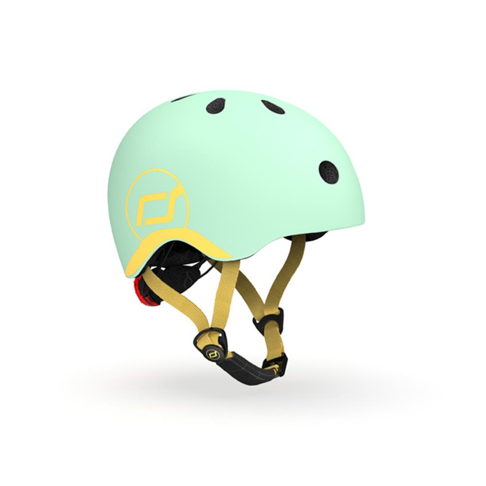Scoot & Ride Kinderhelm Größe XXS-S (45-51 cm) kiwi - Schutzhelm mit LED-Licht