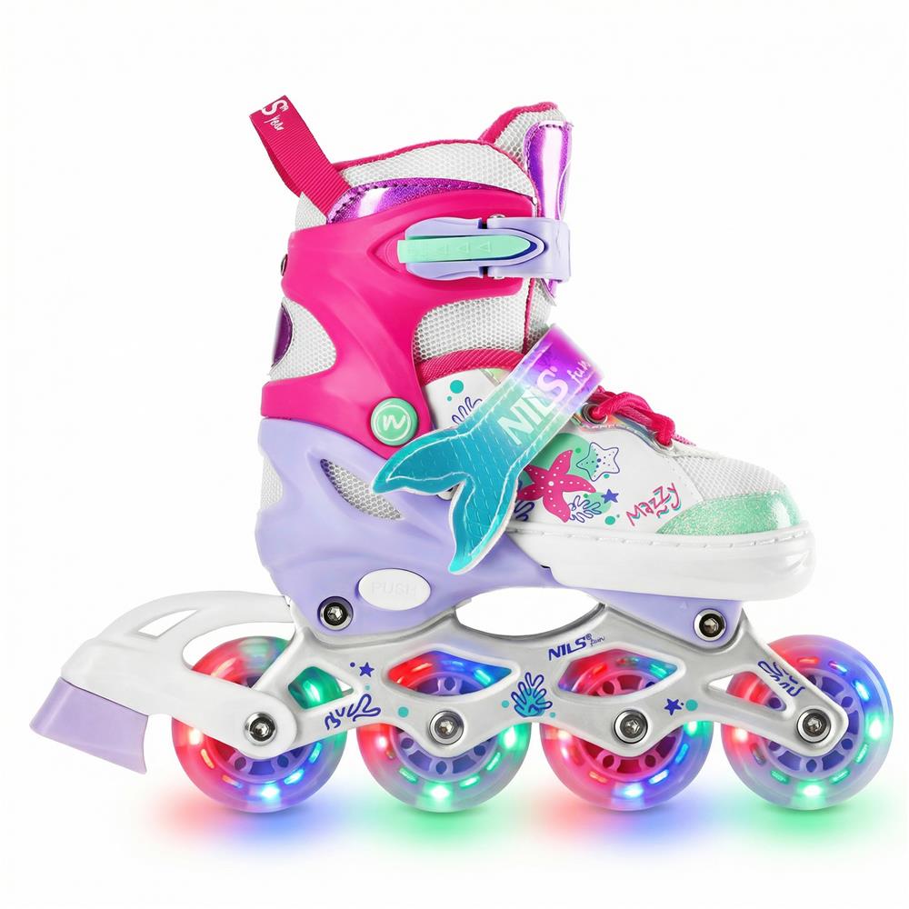 NILS FUN NH18150 MAZZY 4in1 LED Inliner Schlittschuhe Rollschuhe Gr. 35-38, verstellbar