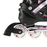 NILS EXTREME NH10905 4in1 LED Inliner Schlittschuhe Rollschuhe Gr. 35-38, Rosa, verstellbar