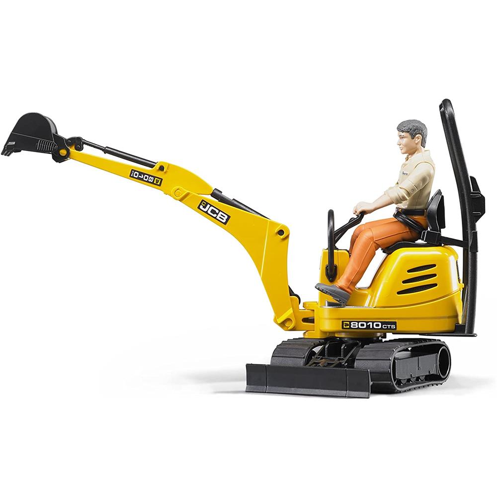Bruder 62002 - JCB Mikrobagger 8010 CTS, 1:16, und Bauarbeiter