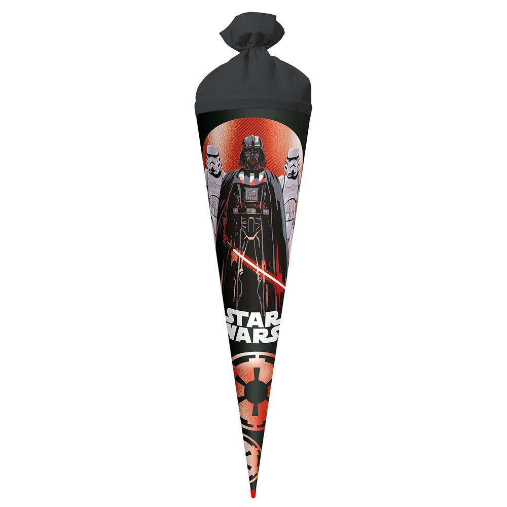 Roth Schultüte Disney Star Wars mit Folieneffekt, 70cm, rund, mit Rot(h)-Spitze und schwarzem Filz