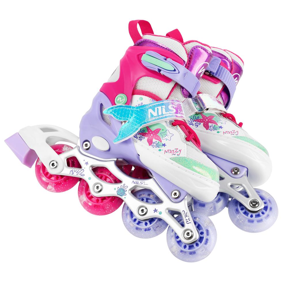 NILS FUN NH18150 MAZZY 4in1 LED Inliner Schlittschuhe Rollschuhe Gr. 35-38, verstellbar