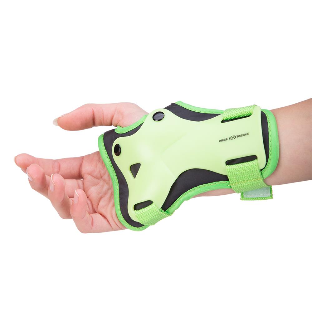 NILS EXTREME H704 Schoner-Set, Grün, Größe L - Protektoren Handgelenk Ellenbogen Knie