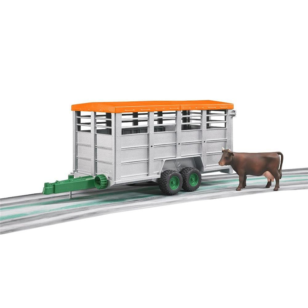 Bruder 02227 - Viehtransportanhänger mit 1 Rind