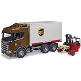 Bruder 03582 - Scania Super 560R UPS Logistik-LKW mit Mitnahmestapler