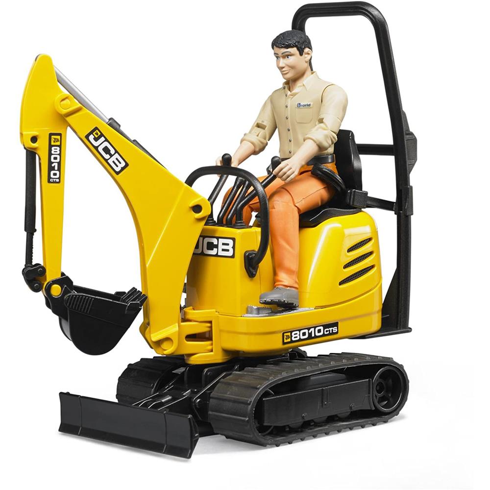 Bruder 62002 - JCB Mikrobagger 8010 CTS, 1:16, und Bauarbeiter