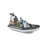 Bruder 62733 - bworld Polizei Schlauchboot mit Rundumleuchte, 2 Figuren und Zubehör
