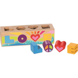 goki Sort Box LOVE – Holzspielzeug mit 4 Buchstaben, fördert Motorik, für Kinder ab 1 Jahr