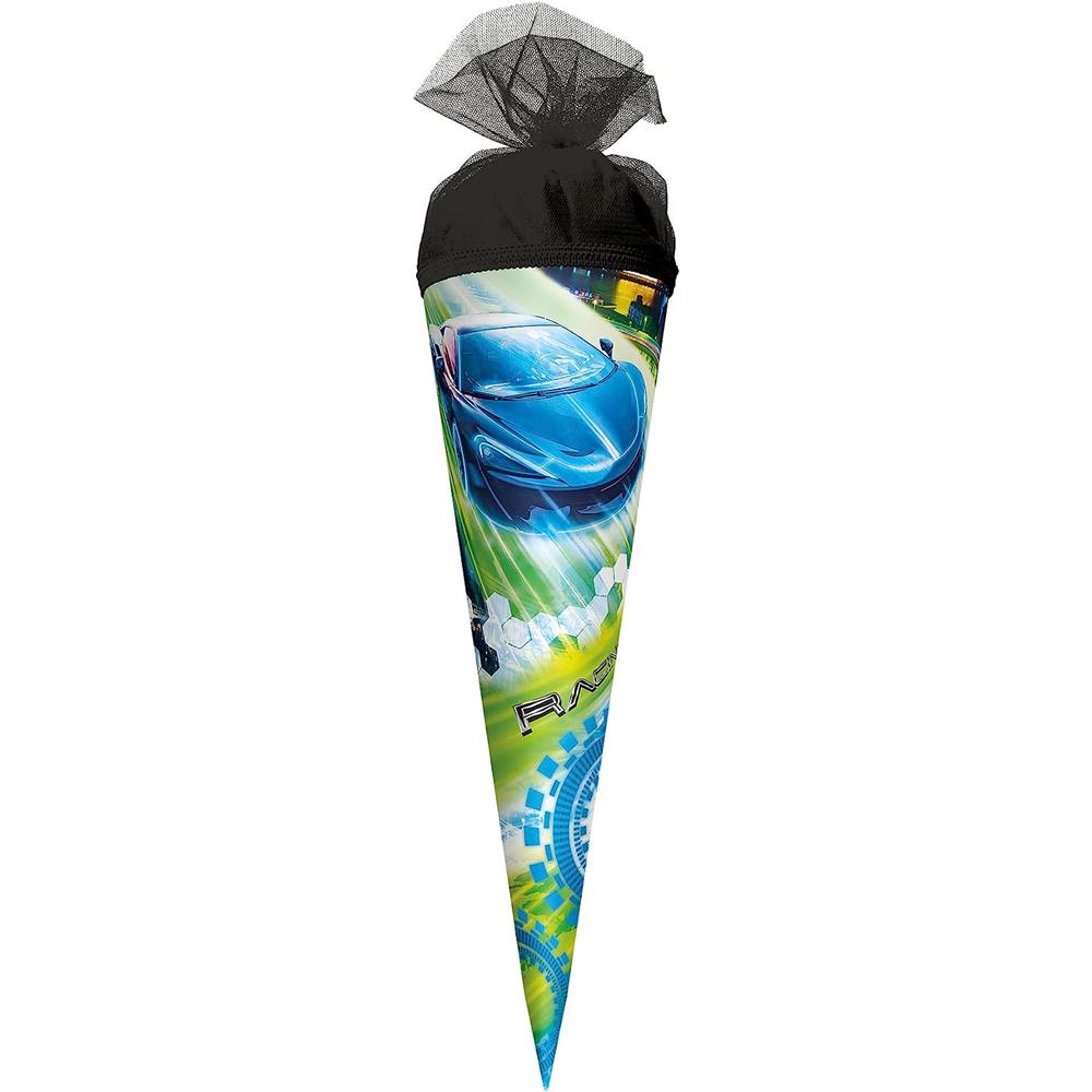 Roth Schultüte Racing, 35cm, rund, Tüllverschluss