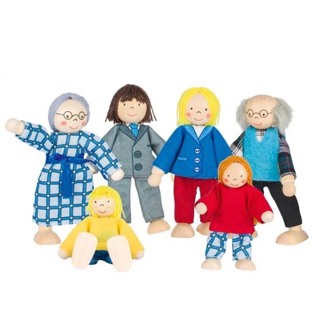 Goki Biegepuppen City-Familie, 6 Puppen