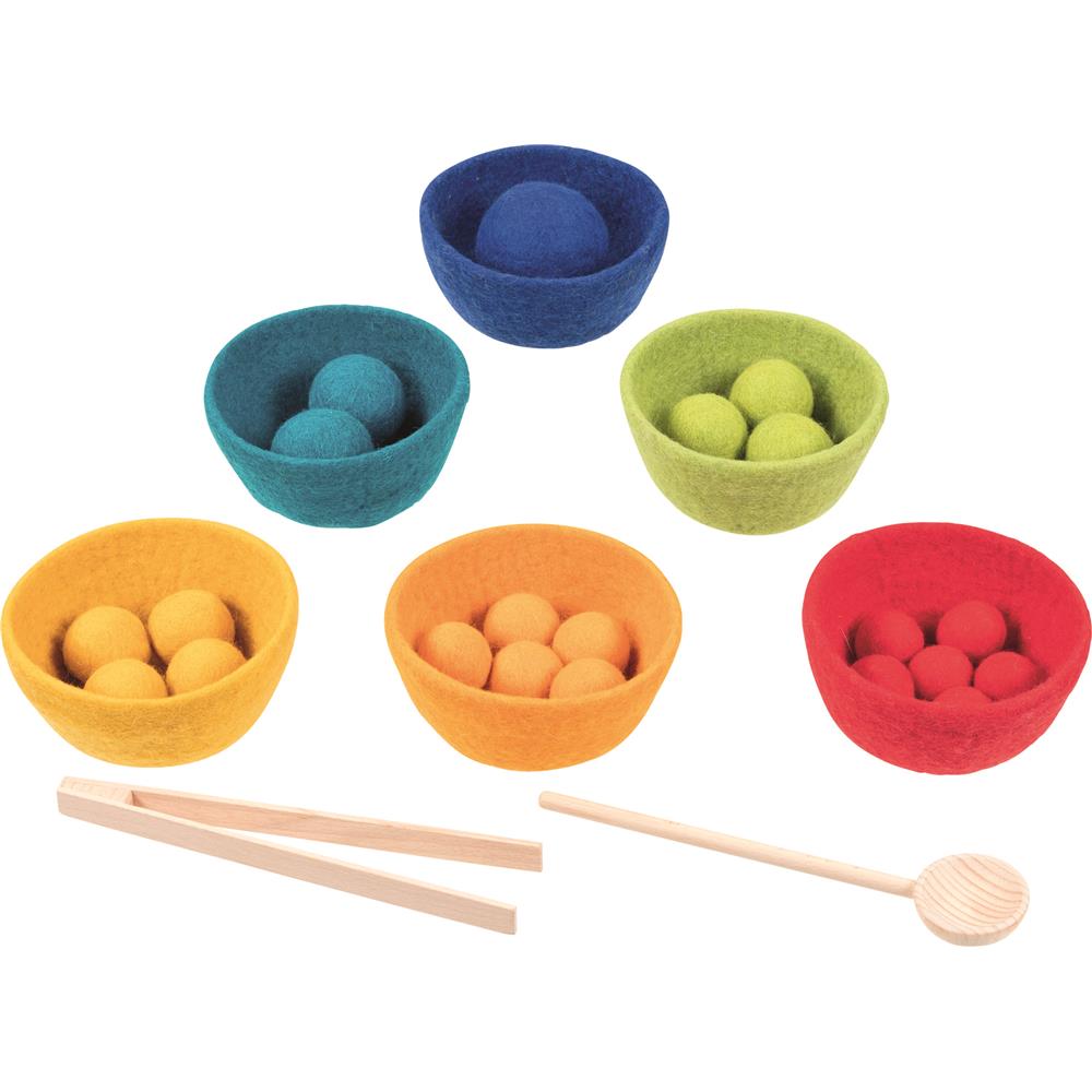 goki Farbsortierspiel Sorterino – Holz & Wollfilz, pädagogisch, für Kinder ab 3 Jahren