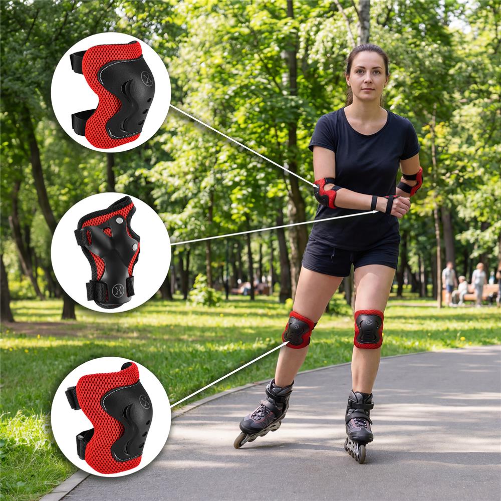 NILS EXTREME H320 Schoner-Set, Rot, Größe L - Protektoren Handgelenk Ellenbogen Knie
