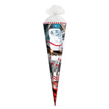 Roth Schultüte Schnellzug, 85cm, eckig, Rot(h)-Spitze, Tüllverschluss, Folieneffekt
