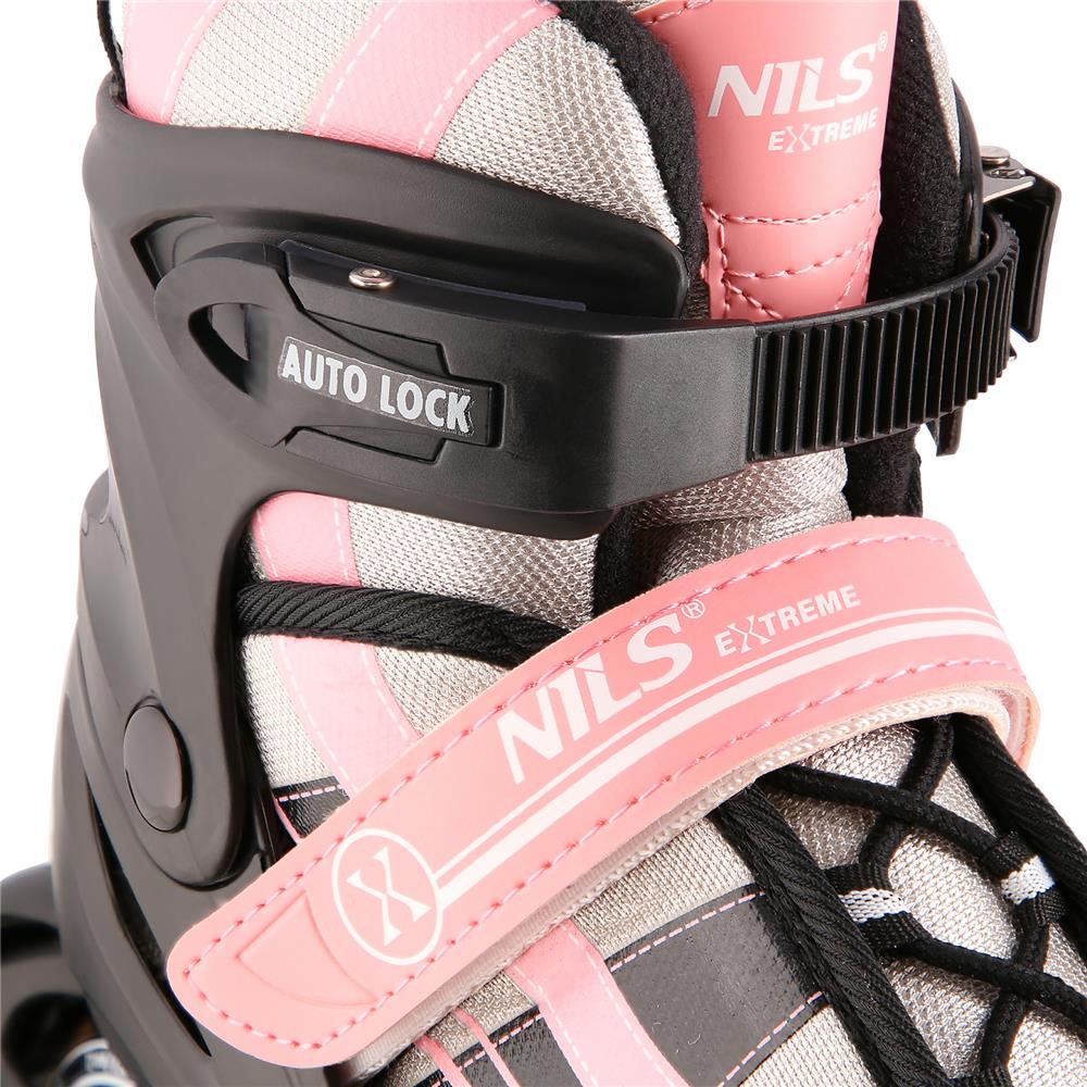 NILS EXTREME NH18366A 2in1 Inliner Schlittschuhe Gr. 39-43, Rosa-Weiß, verstellbar