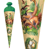 Roth Schultüte Dinosaurier Veganosaurus, 70cm, rund, Rot(h)-Spitze, Filzverschluss