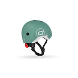 Scoot & Ride Kinderhelm Größe XXS-S (45-51 cm) reflective forest - Schutzhelm mit LED-Licht