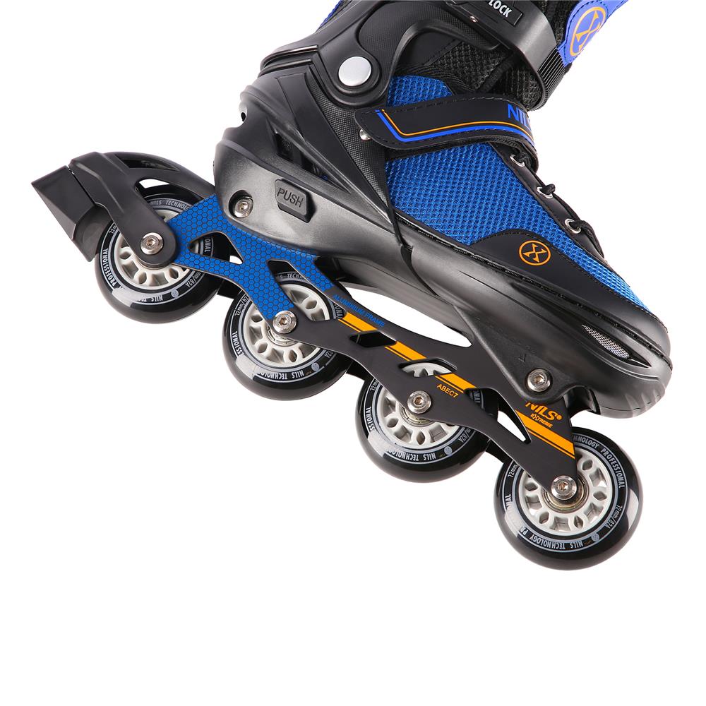 NILS EXTREME NH18188A 2in1 Inliner Schlittschuhe Kinder Gr. 34-38, Schwarz-Orange, verstellbar