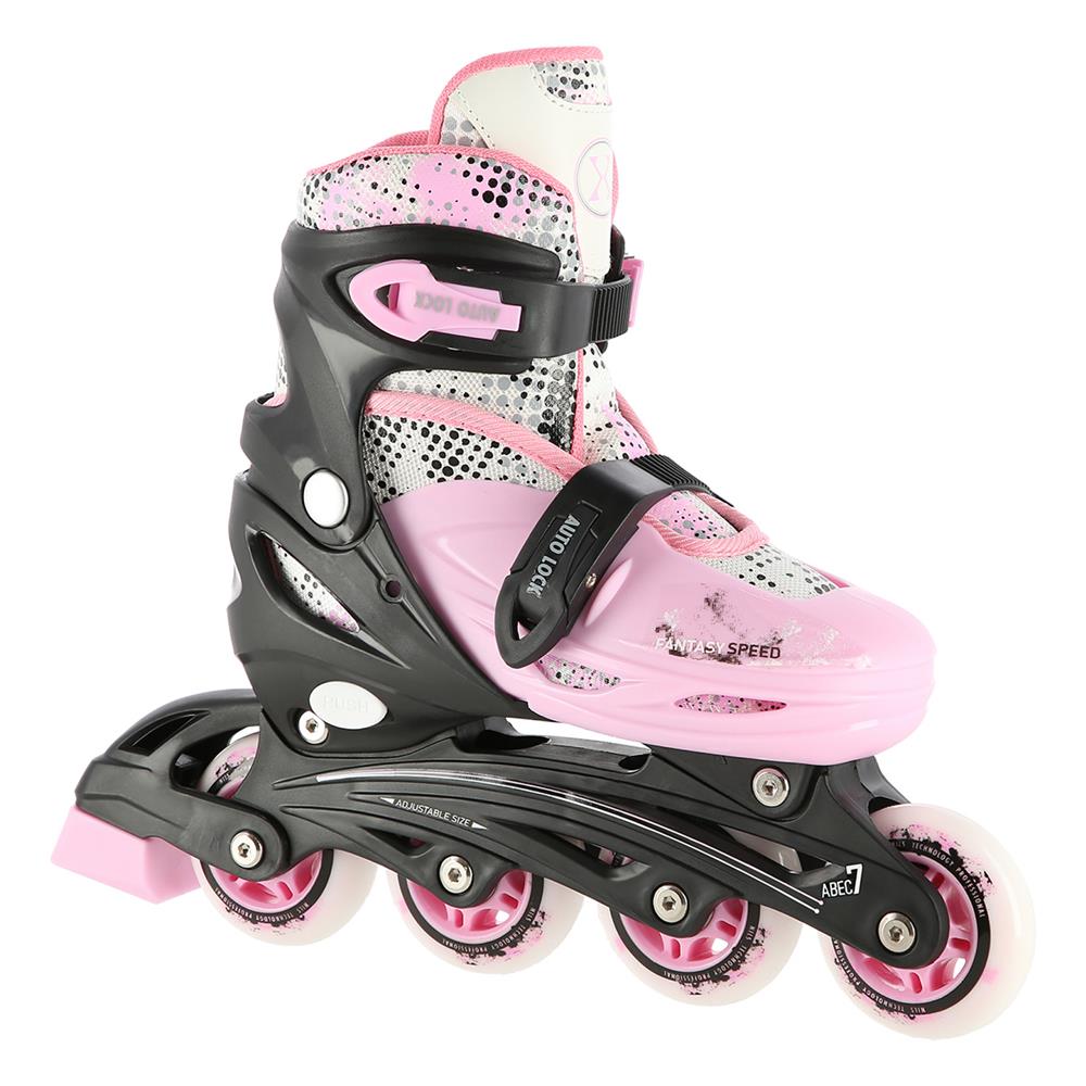 NILS EXTREME NH18331 4in1 Inliner Schlittschuhe Rollschuhe Gr. 31-34, Rosa, verstellbar