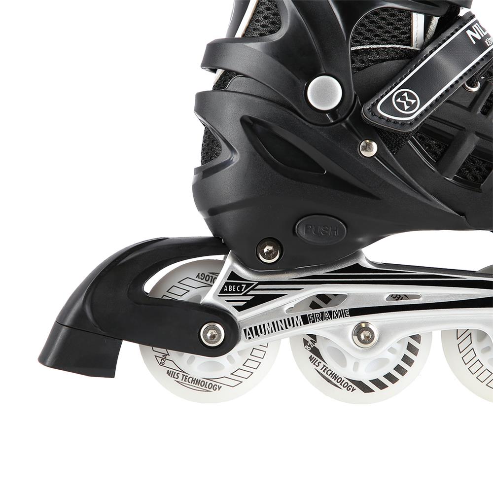 NILS EXTREME NH10905 4in1 LED Inliner Schlittschuhe Rollschuhe Gr. 31-34, Schwarz, verstellbar