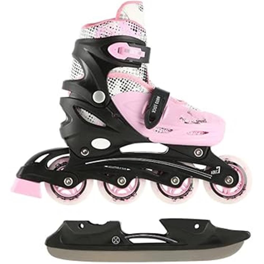 NILS EXTREME NH18331 4in1 Inliner Schlittschuhe Rollschuhe Gr. 35-38, Rosa, verstellbar
