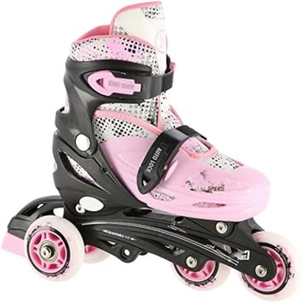 NILS EXTREME NH18331 4in1 Inliner Schlittschuhe Rollschuhe Gr. 35-38, Rosa, verstellbar