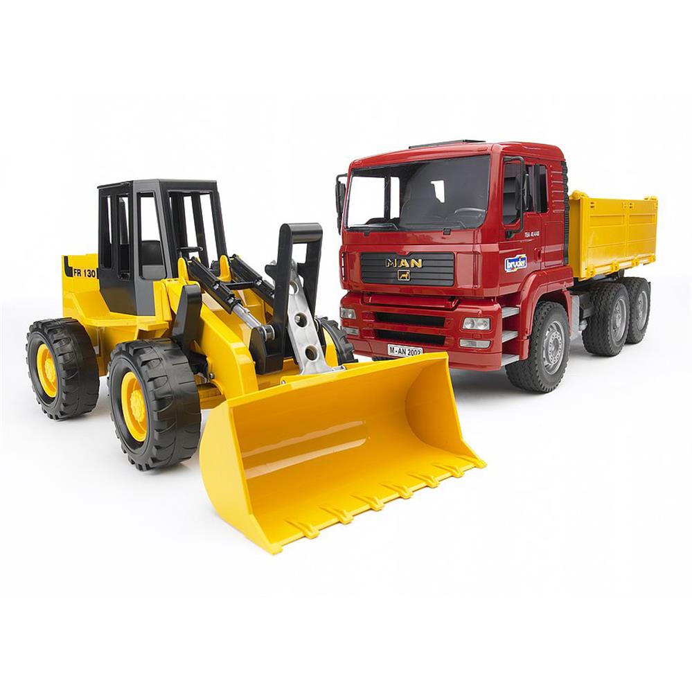 Bruder 02752 - MAN TGA Kipp-LKW mit Gelenkradlader FR 130, 1:16