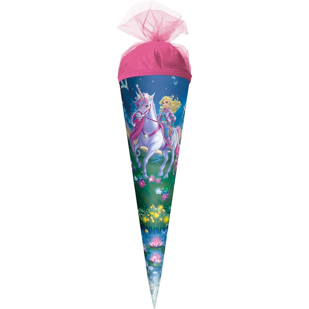 Roth Schultüte Magische Einhornreiterin, 35cm, rund, Tüllverschluss