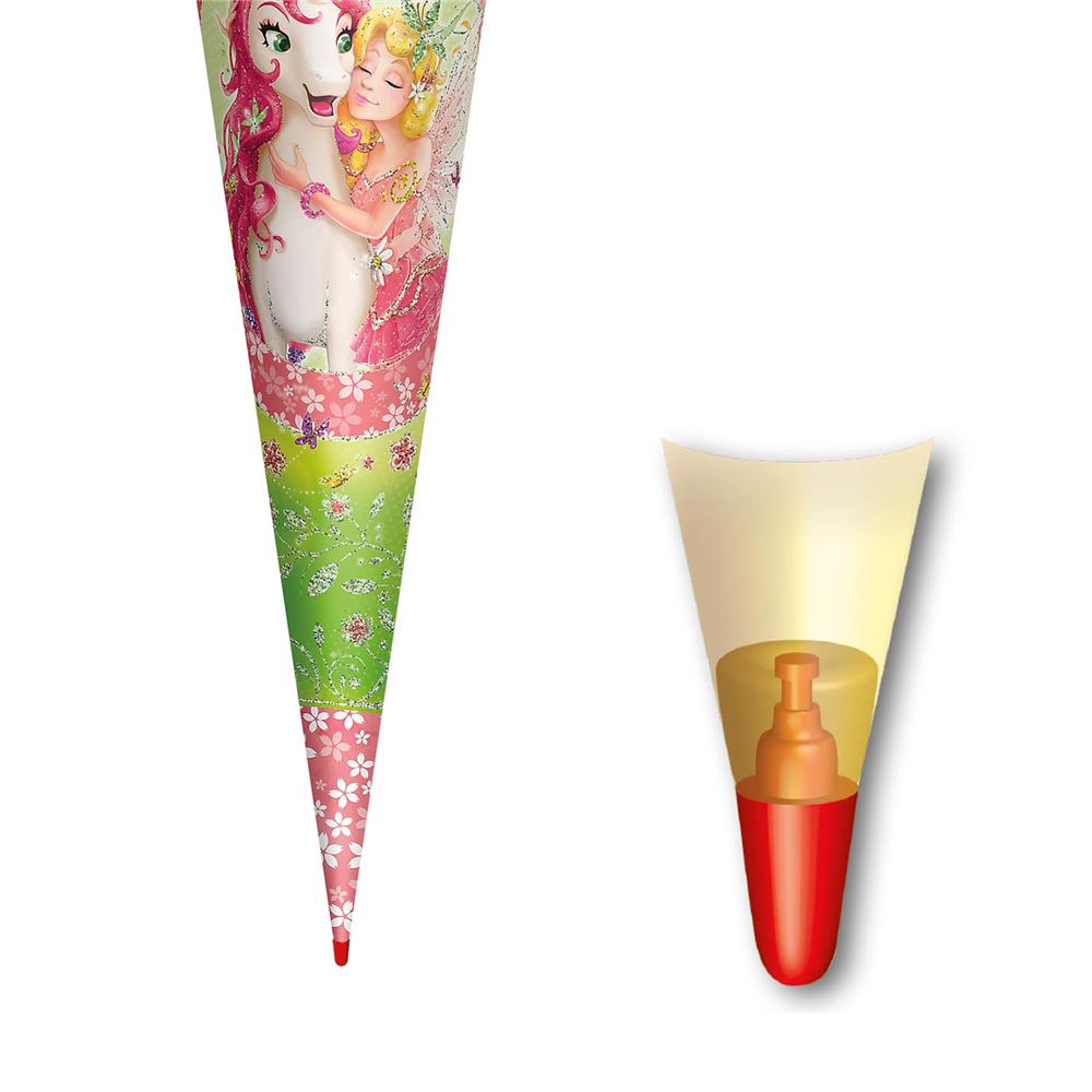 Roth Schultüte Einhornglück mit Glittereffekt, 70cm, rund, mit Rot(h)-Spitze und rosafarbigem Filz