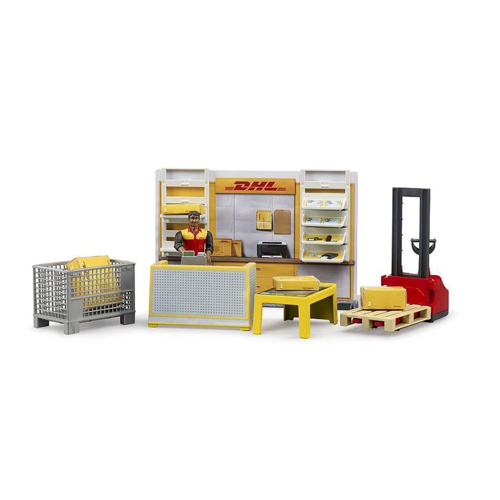 Bruder 62251 - bworld DHL Shop mit Handhubstapler