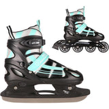 NILS EXTREME NH18366A 2in1 Inliner Schlittschuhe Kinder Gr. 35-38, Blau-Grün, verstellbar