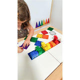 Cleverclixx Brick Tiles Pack Knallfarben 16 Teile, magnetische Steckbauteile, kompatibles Magnetspielzeug