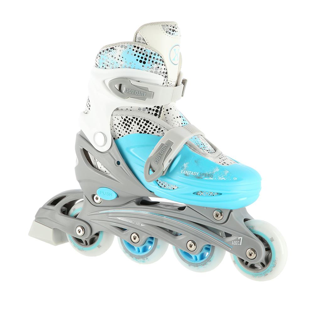 NILS EXTREME NH18331 4in1 Inliner Schlittschuhe Rollschuhe Gr. 35-38, Blau, verstellbar