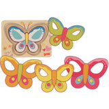 goki Schichtenpuzzle Schmetterling – Holzspielzeug 5-teilig, für Kinder ab 2 Jahren
